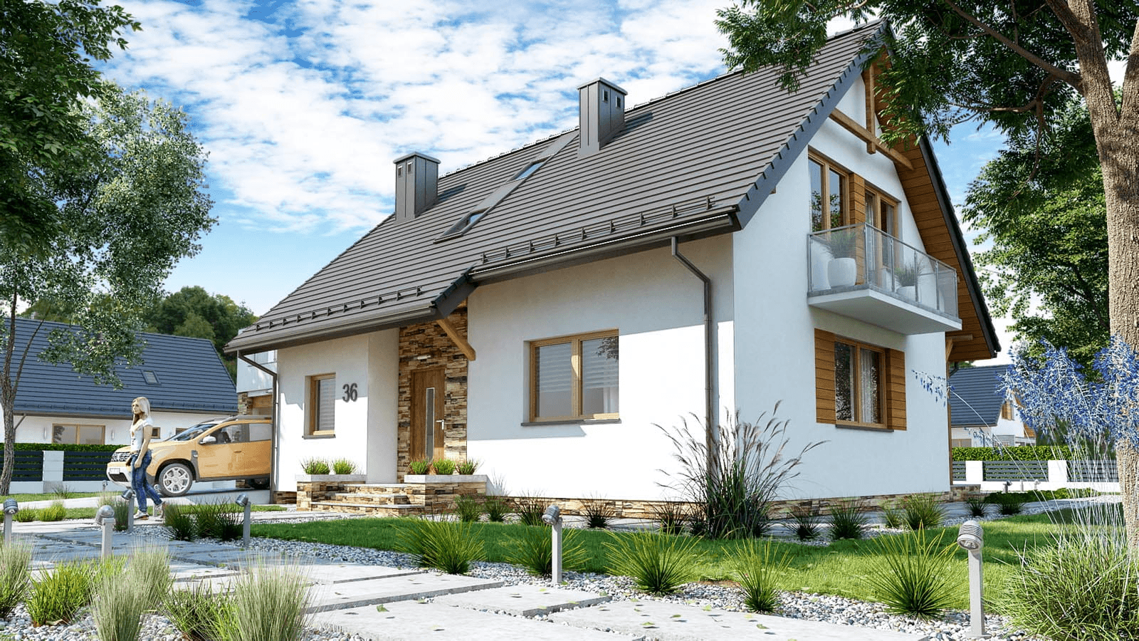 Wizualizacja domu jednorodzinnego BW-36 wariant 1