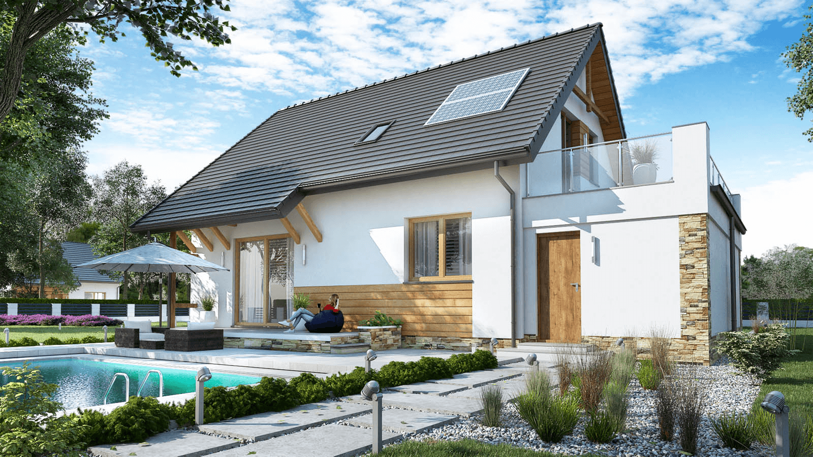 Wizualizacja domu jednorodzinnego BW-36 wariant 1