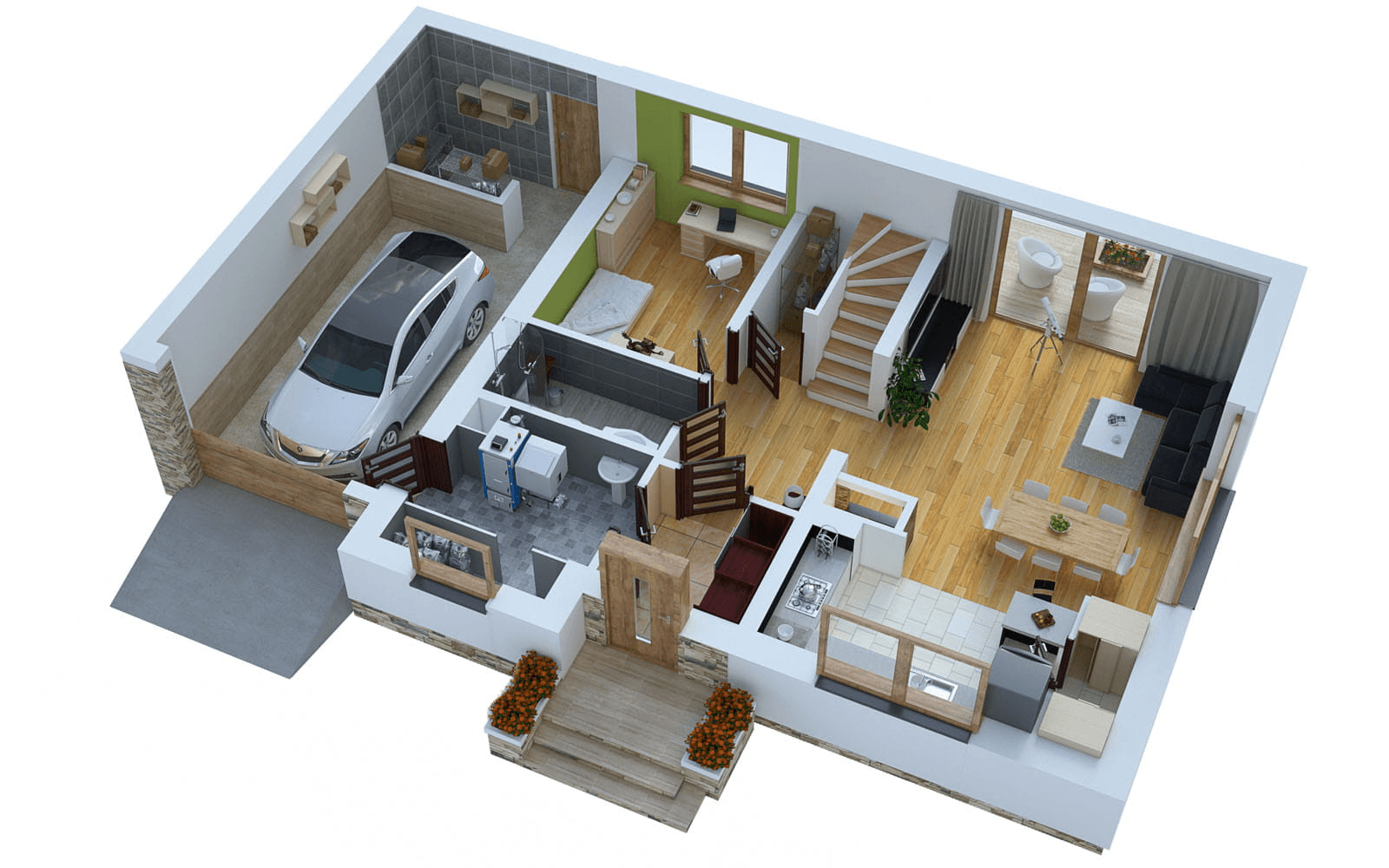 Wizualizacja domu jednorodzinnego BW-36 wariant 1