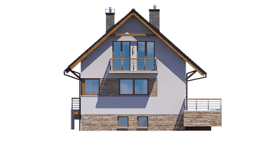 elewacja lewa domu jednorodzinnego BW-36 wariant 11 podpiwniczony