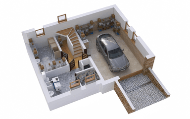 Wizualizacja domu jednorodzinnego BW-36 wariant 11 podpiwniczony