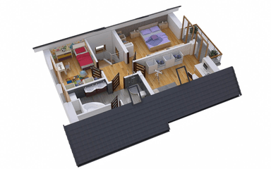 Wizualizacja domu jednorodzinnego BW-36 wariant 11 podpiwniczony