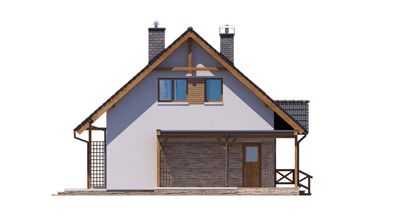 Elewacja lewa domu jednorodzinnego BW-49 wariant 11