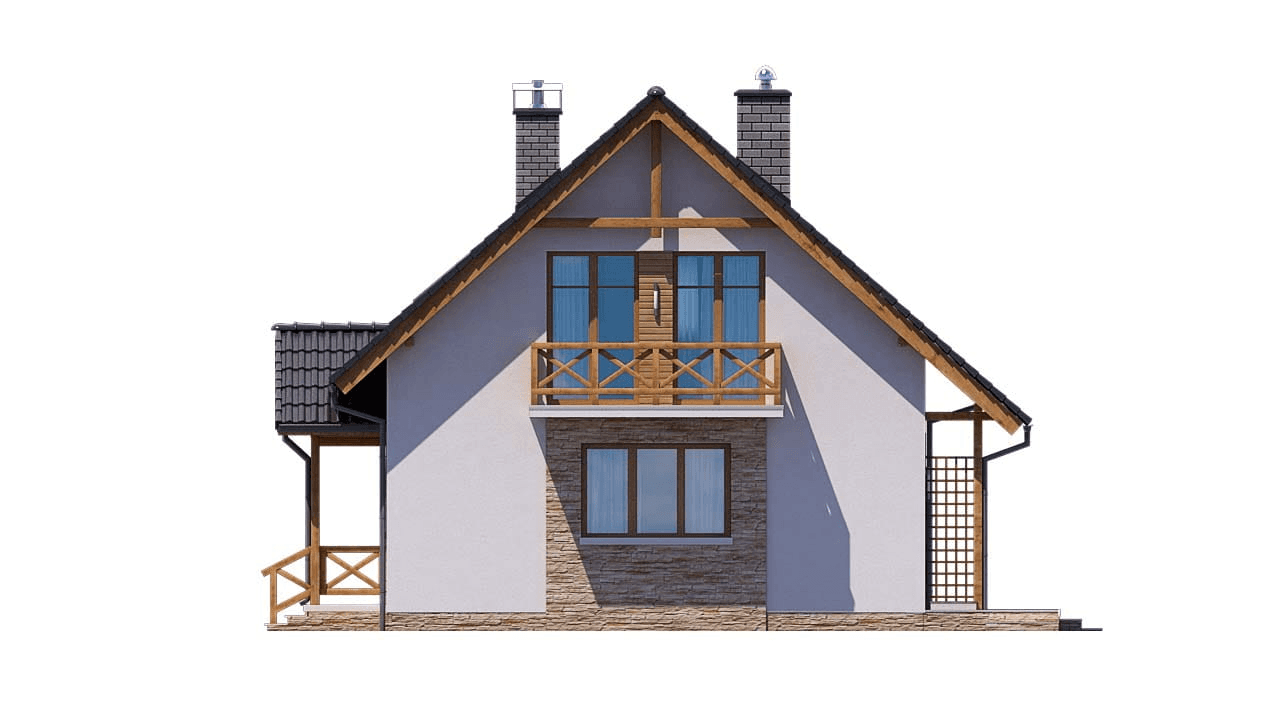 Elewacja prawa domu jednorodzinnego BW-49 wariant 11