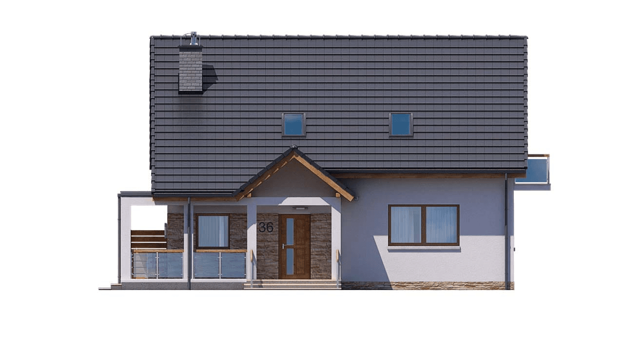 Elewacja frontowa domu jednorodzinnego BW-36 wariant 15