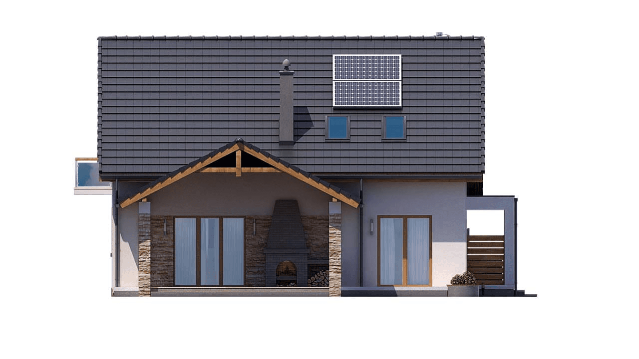 Elewacja tylna domu jednorodzinnego BW-36 wariant 15