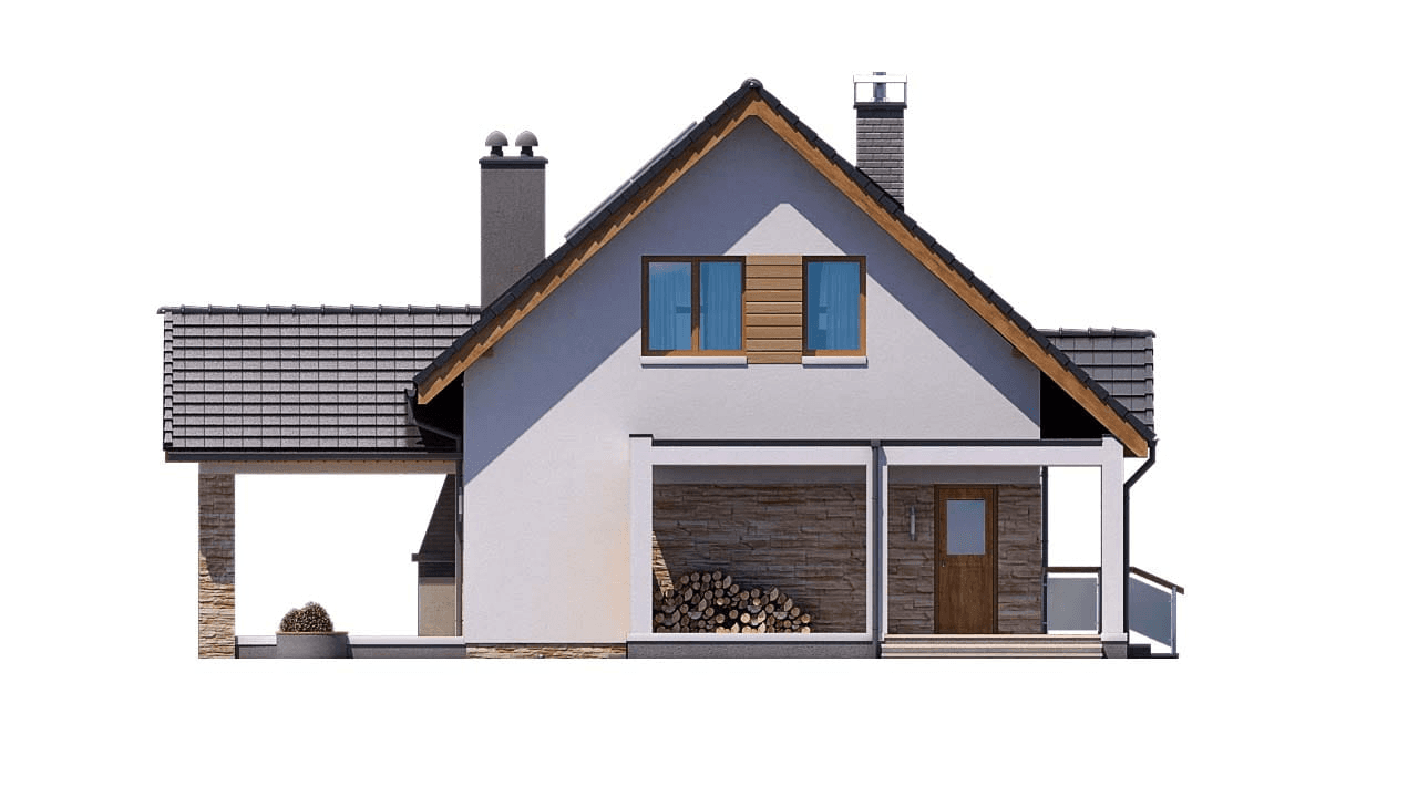 Elewacja lewa domu jednorodzinnego BW-36 wariant 15