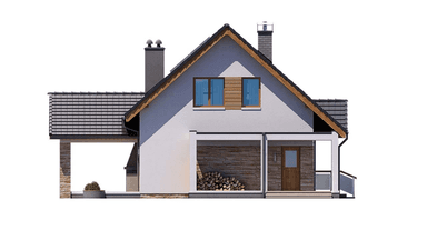 Elewacja lewa domu jednorodzinnego BW-36 wariant 15