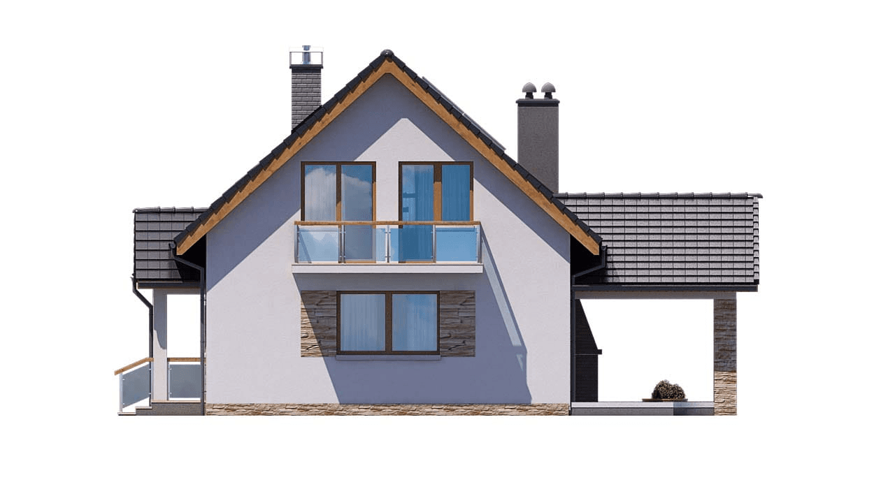 Elewacja prawa domu jednorodzinnego BW-36 wariant 15