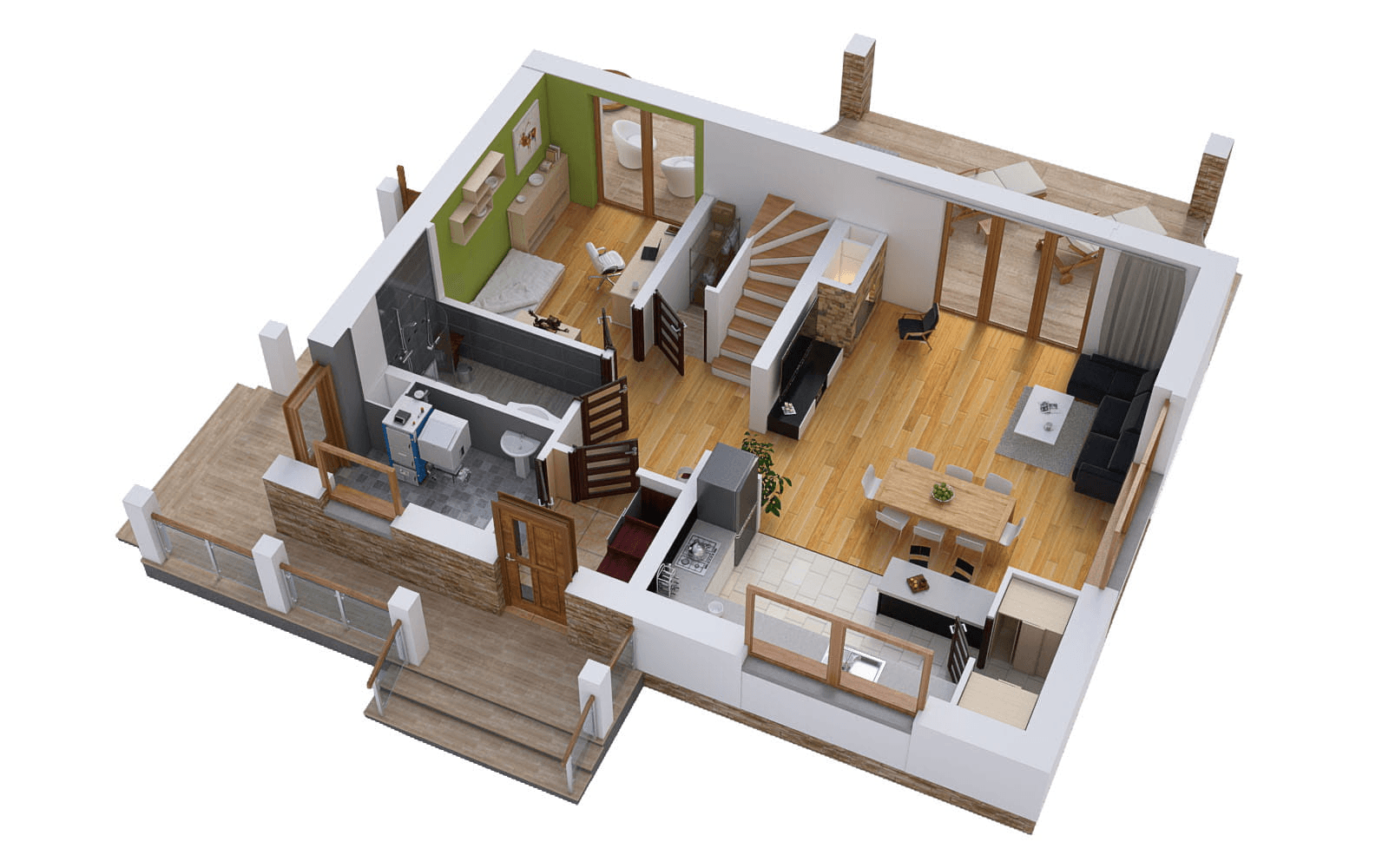 Wizualizacja domu jednorodzinnego BW-36 wariant 15