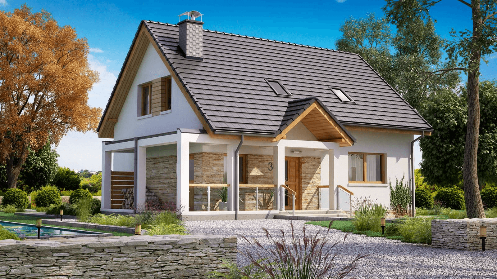 Wizualizacja domu jednorodzinnego BW-36 wariant 15