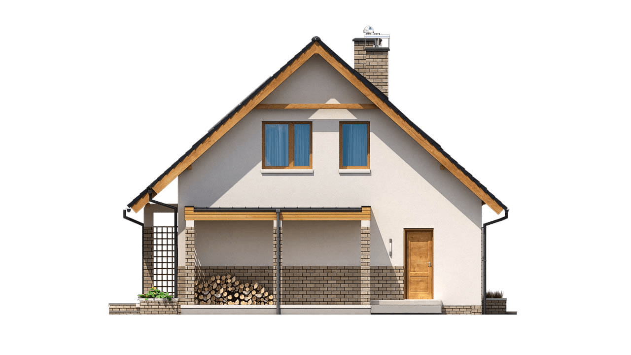 elewacja lewa domu jednorodzinnego BW-36 wariant 16 bez garażu