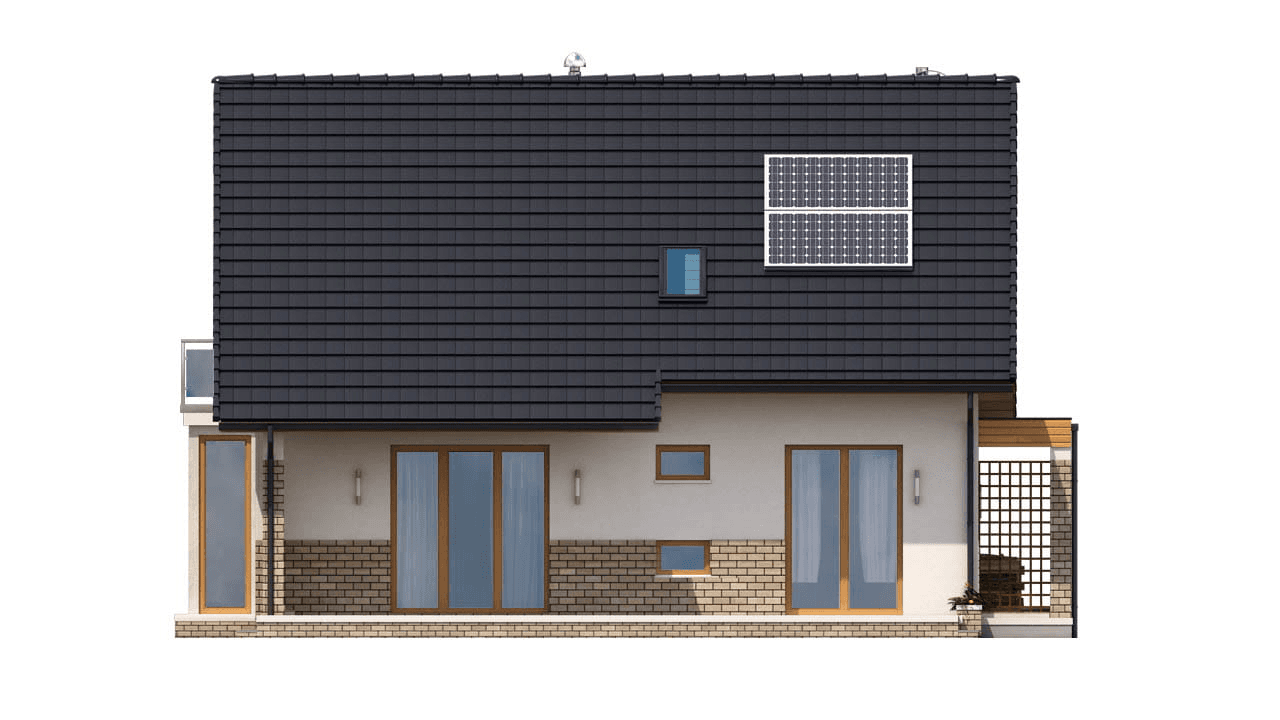 elewacja tylna domu jednorodzinnego BW-36 wariant 16 bez garażu