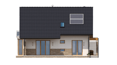 elewacja tylna domu jednorodzinnego BW-36 wariant 16 bez garażu