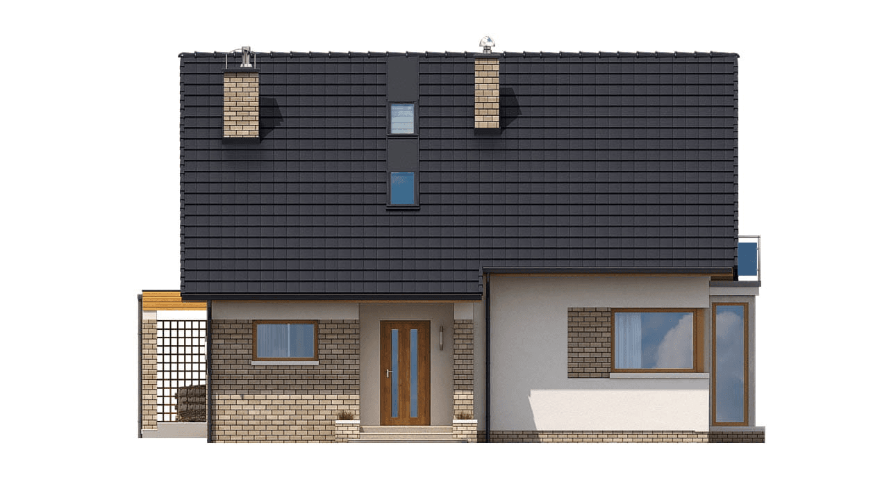 elewacja frontowa domu jednorodzinnego BW-36 wariant 16 bez garażu