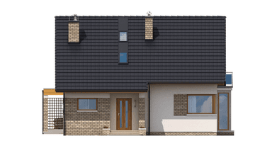 elewacja frontowa domu jednorodzinnego BW-36 wariant 16 bez garażu