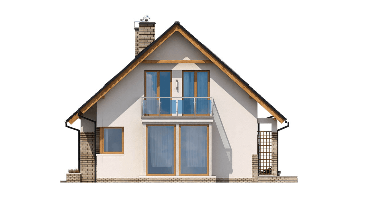 elewacja prawa domu jednorodzinnego BW-36 wariant 16 bez garażu