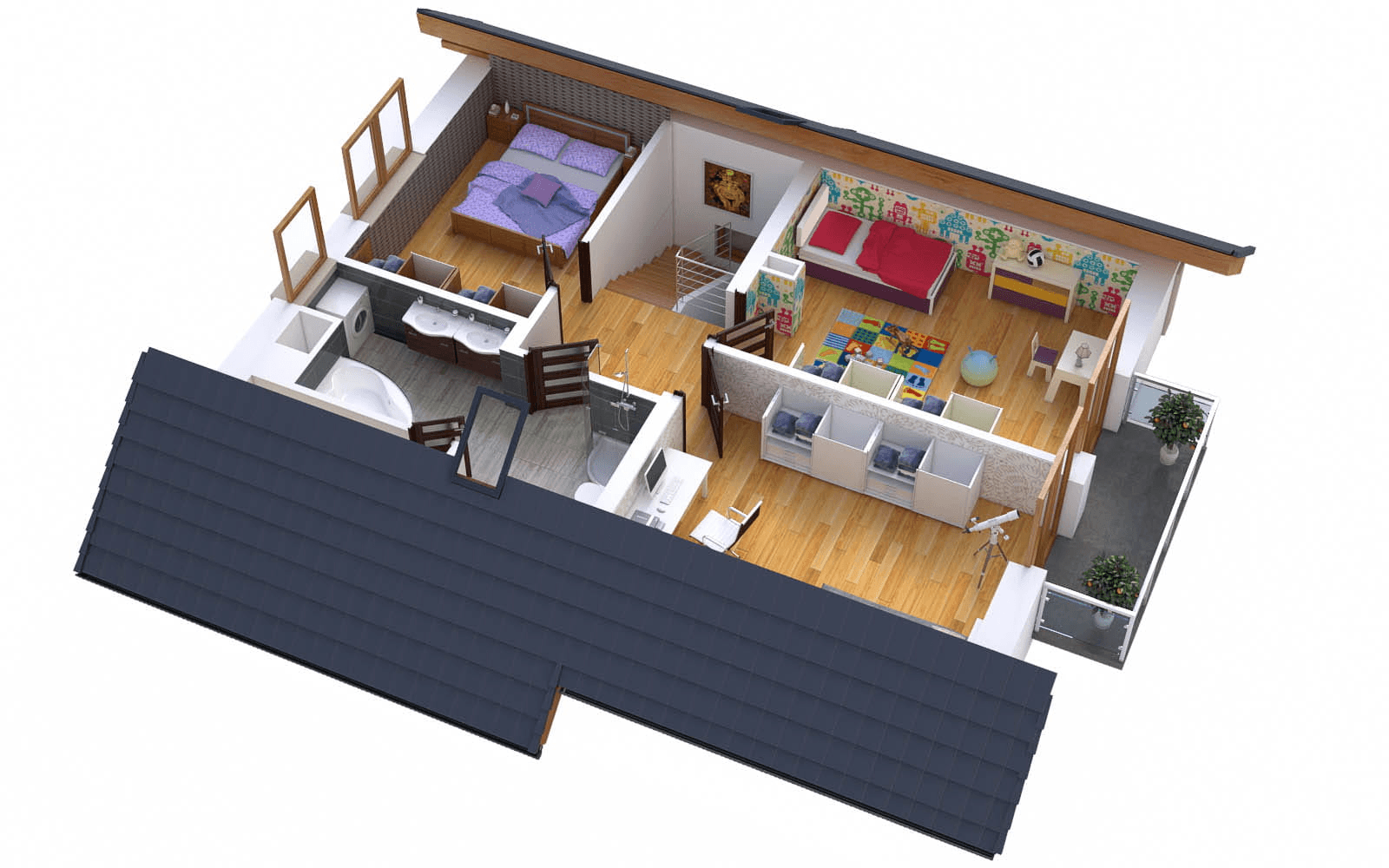 Wizualizacja domu jednorodzinnego BW-36 wariant 16 bez garażu