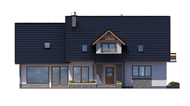 elewacja frontowa domu jednorodzinnego BW-37 wariant2 z lokalem