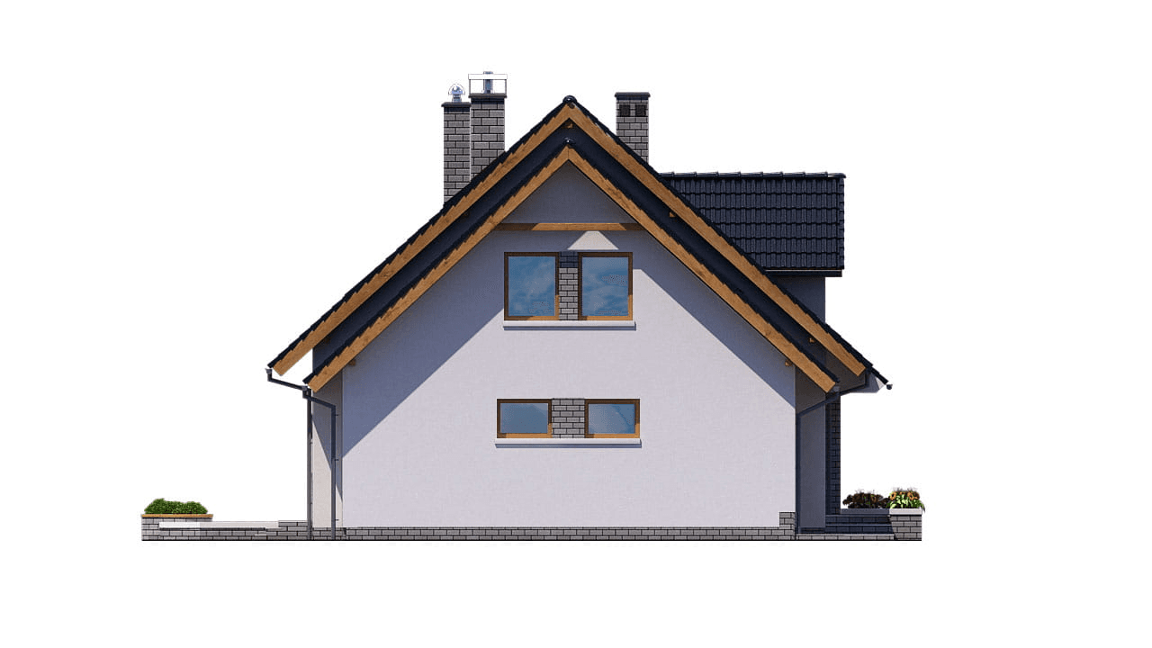 elewacja lewa domu jednorodzinnego BW-37 wariant2 z lokalem