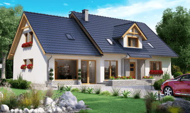 Wizualizacja domu jednorodzinnego BW-37 wariant2 z lokalem