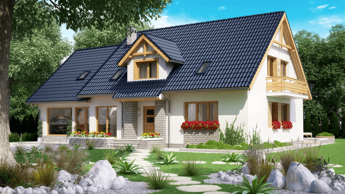 Wizualizacja domu jednorodzinnego BW-37 wariant2 z lokalem