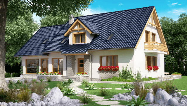 Wizualizacja domu jednorodzinnego BW-37 wariant2 z lokalem