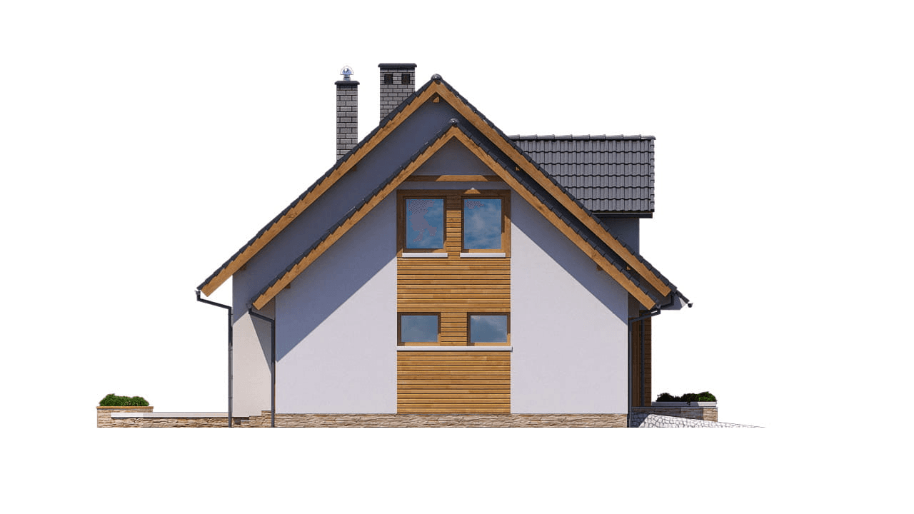 elewacja lewa domu jednorodzinnego BW-37 z lokalem