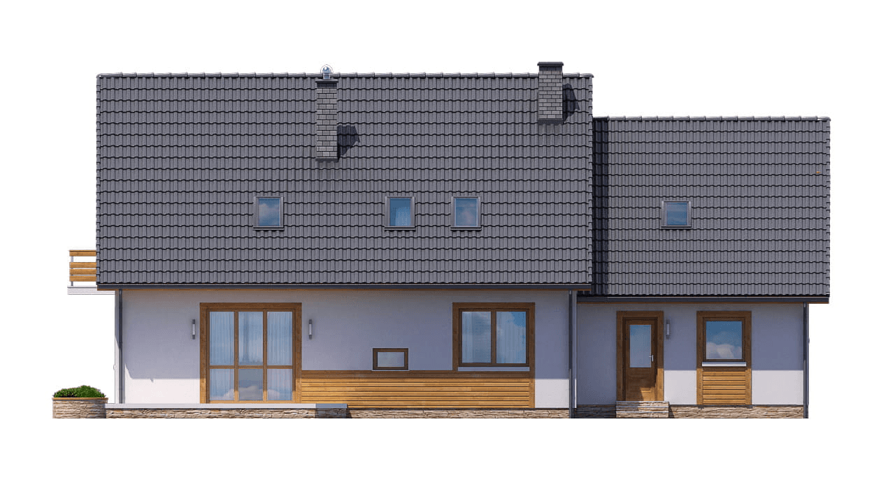 elewacja tylna domu jednorodzinnego BW-37 z lokalem