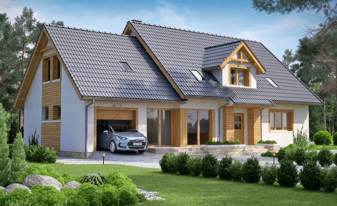 Wizualizacja domu jednorodzinnego BW-37 z lokalem