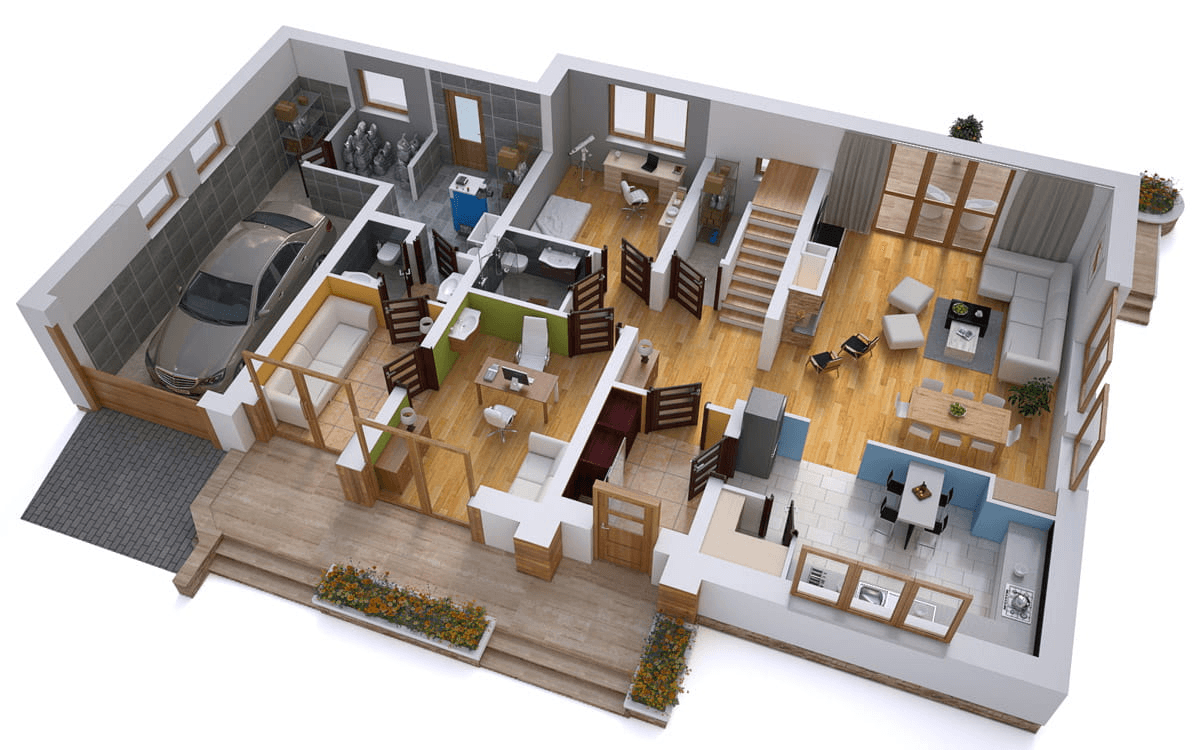 Wizualizacja domu jednorodzinnego BW-37 z lokalem