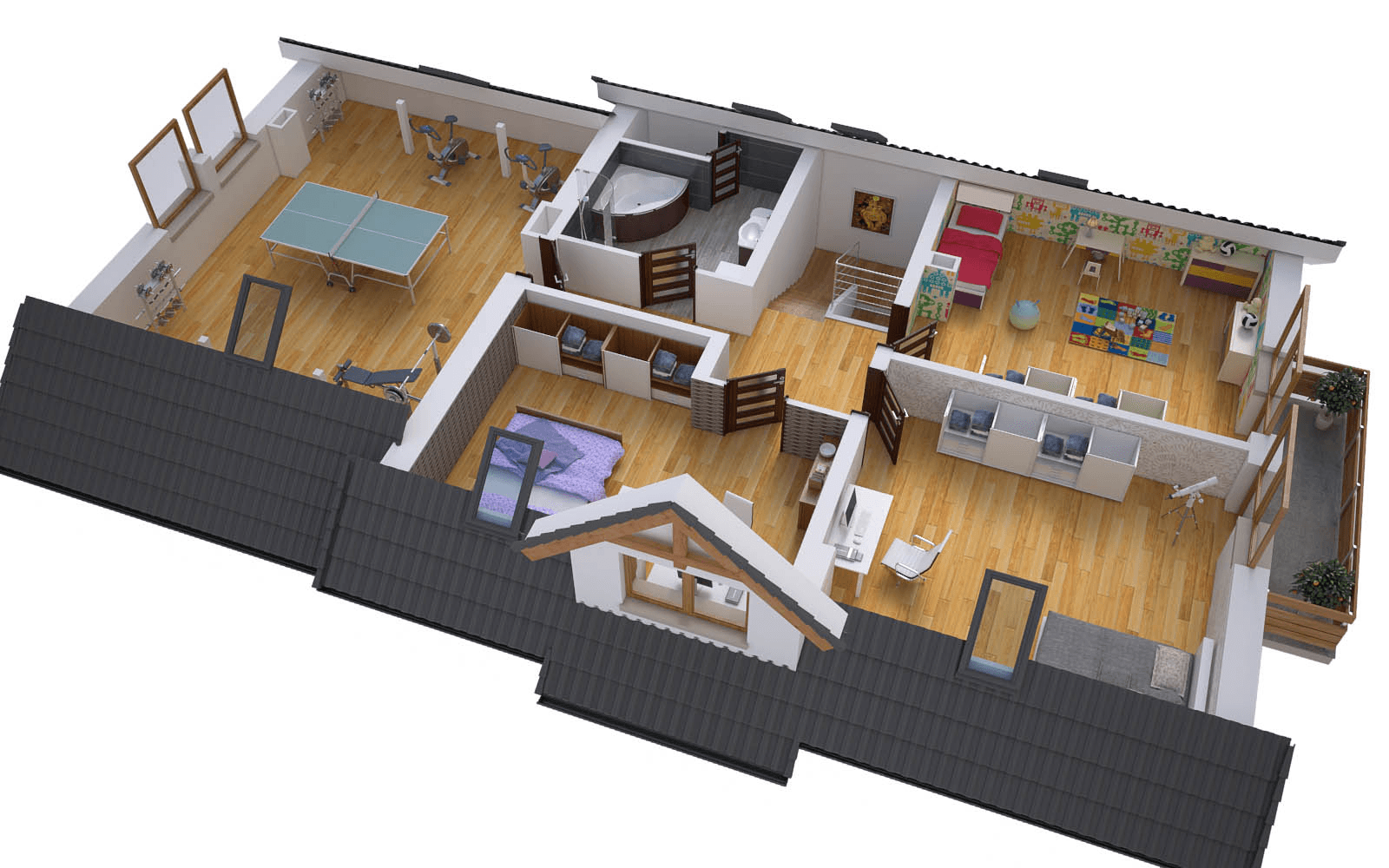 Wizualizacja domu jednorodzinnego BW-37 z lokalem