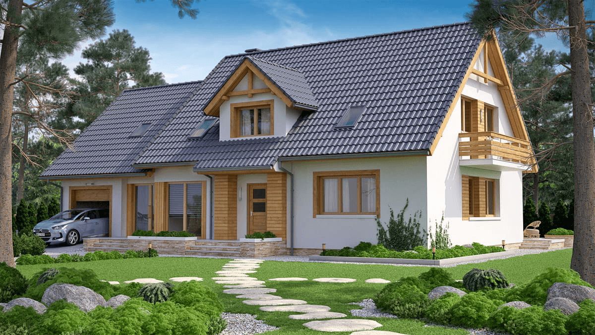 Wizualizacja domu jednorodzinnego BW-37 z lokalem