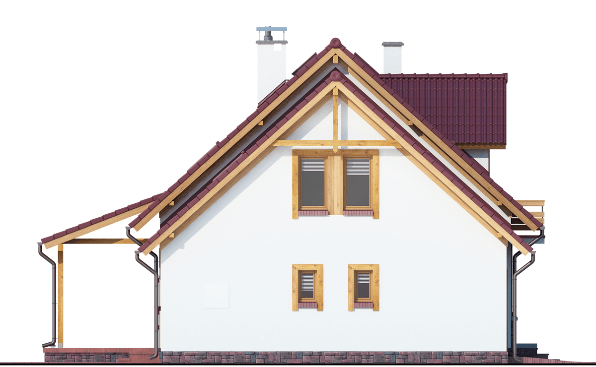 elewacja prawa domu jednorodzinnego BW-44