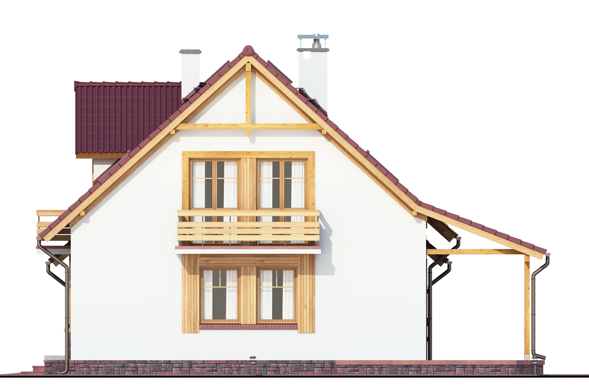 elewacja lewa domu jednorodzinnego BW-44