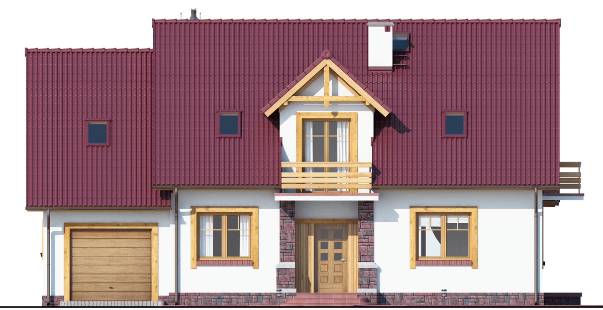 elewacja frontowa domu jednorodzinnego BW-44