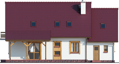 elewacja tylna domu jednorodzinnego BW-44