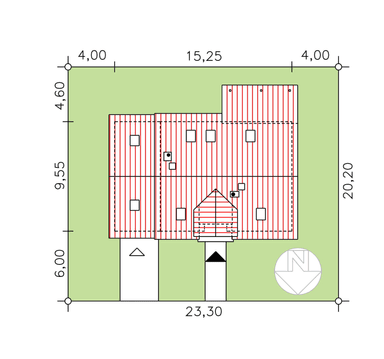 rzut usytuowania domu jednorodzinnego BW-44