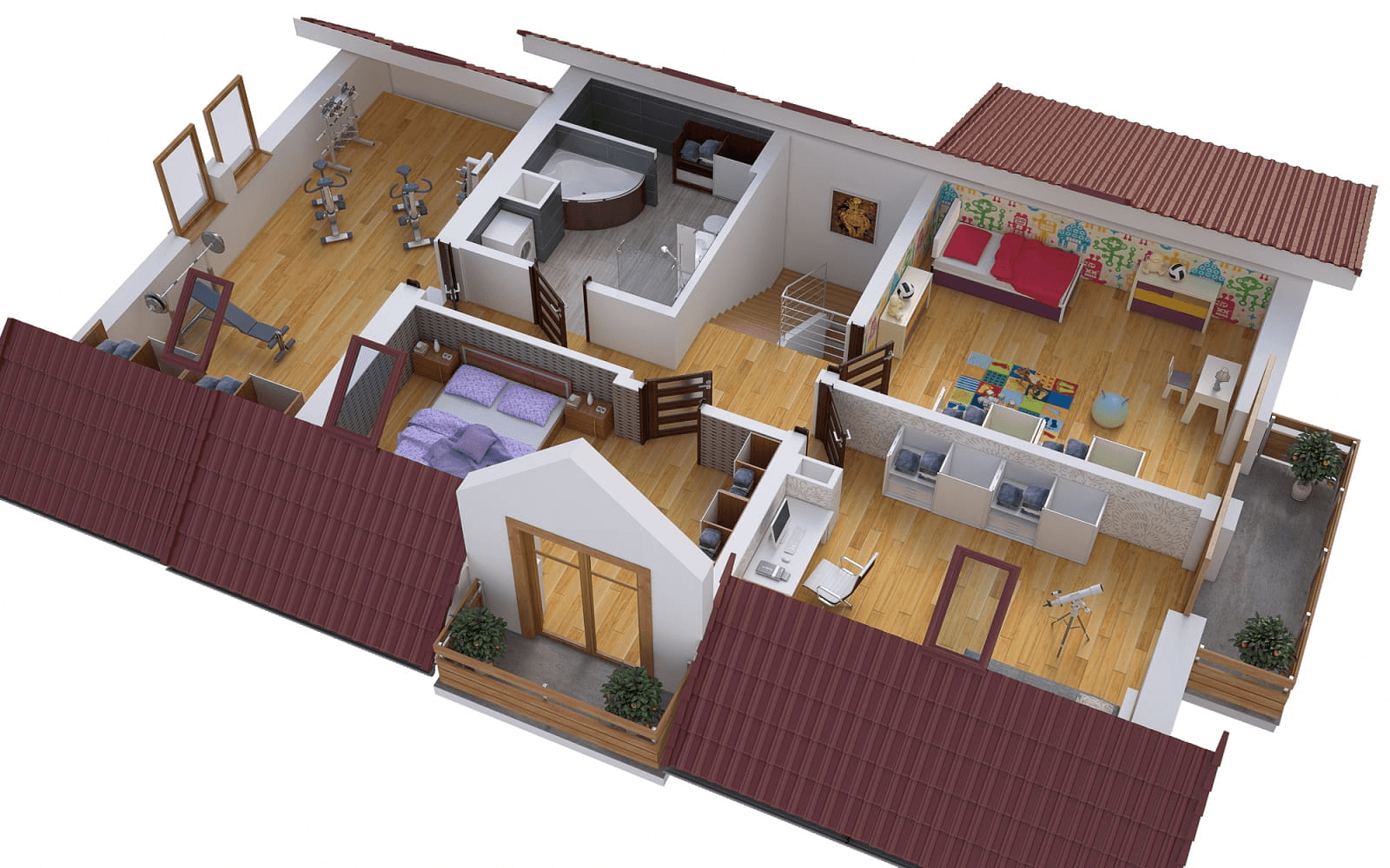 Wizualizacja domu jednorodzinnego BW-44