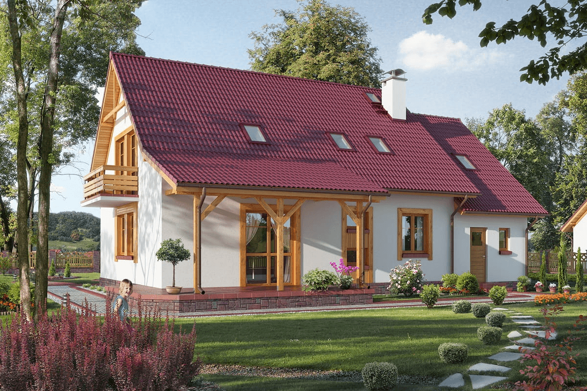 Wizualizacja domu jednorodzinnego BW-44