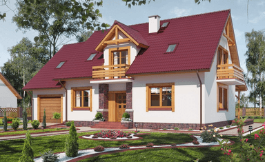 Wizualizacja domu jednorodzinnego BW-44