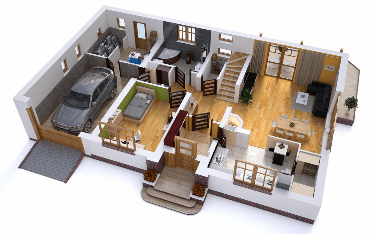 Wizualizacja domu jednorodzinnego BW-44