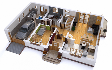 Wizualizacja domu jednorodzinnego BW-44