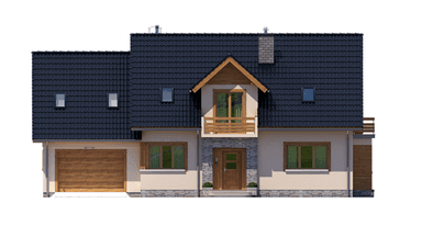 elewacja frontowa domu jednorodzinnego BW-44 wariant 1