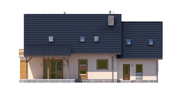 elewacja tylna domu jednorodzinnego BW-44 wariant 1