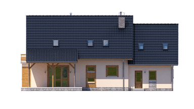 elewacja tylna domu jednorodzinnego BW-44 wariant 1