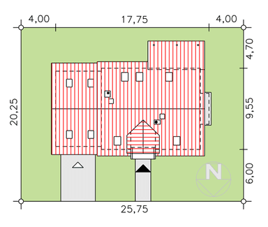 rzut usytuowania domu jednorodzinnego BW-44 wariant