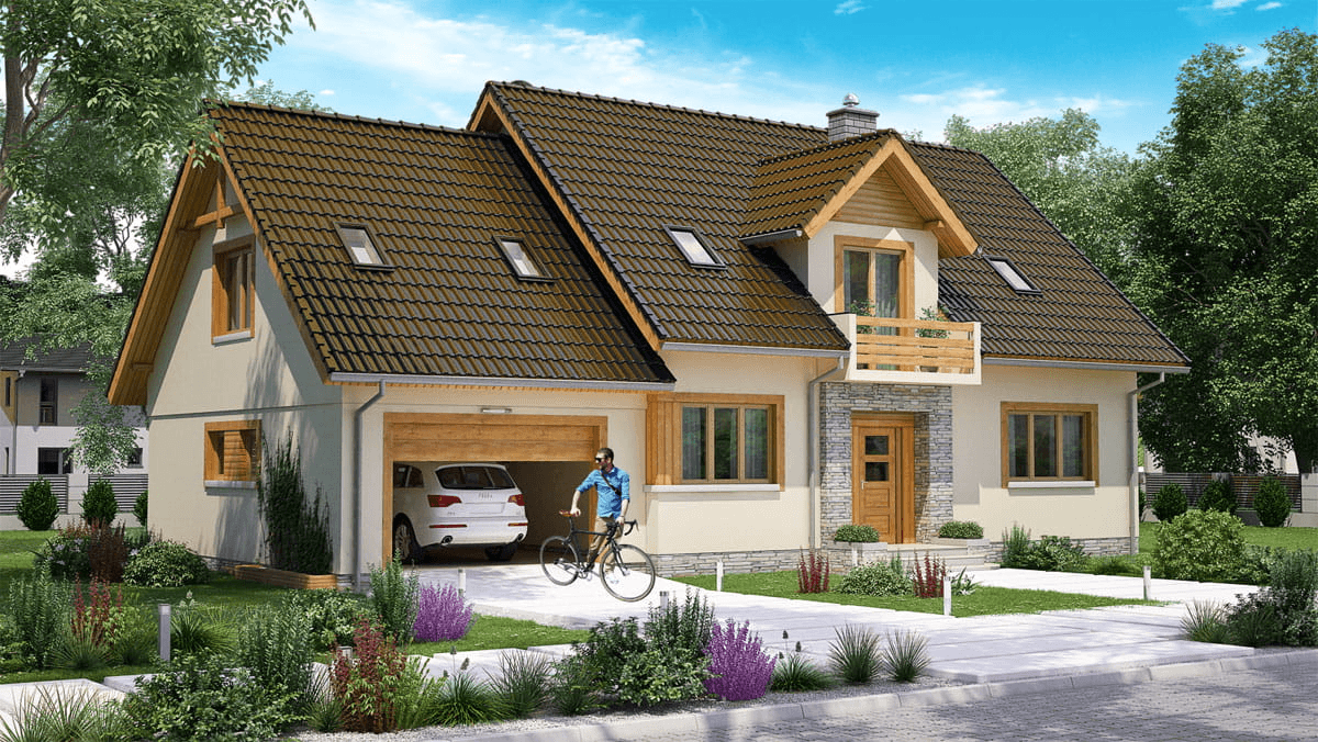 Wizualizacja domu jednorodzinnego BW-44 wariant 1