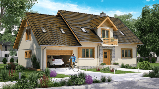 Wizualizacja domu jednorodzinnego BW-44 wariant 1