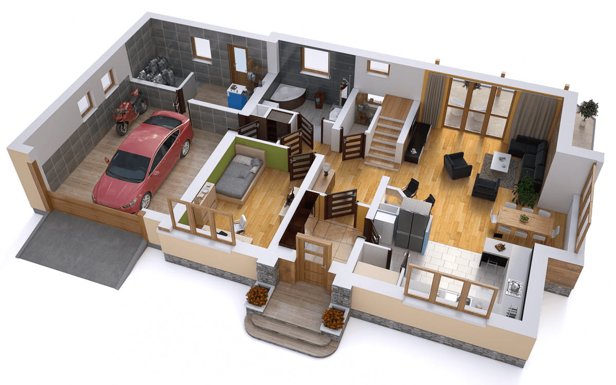 Wizualizacja domu jednorodzinnego BW-44 wariant 1